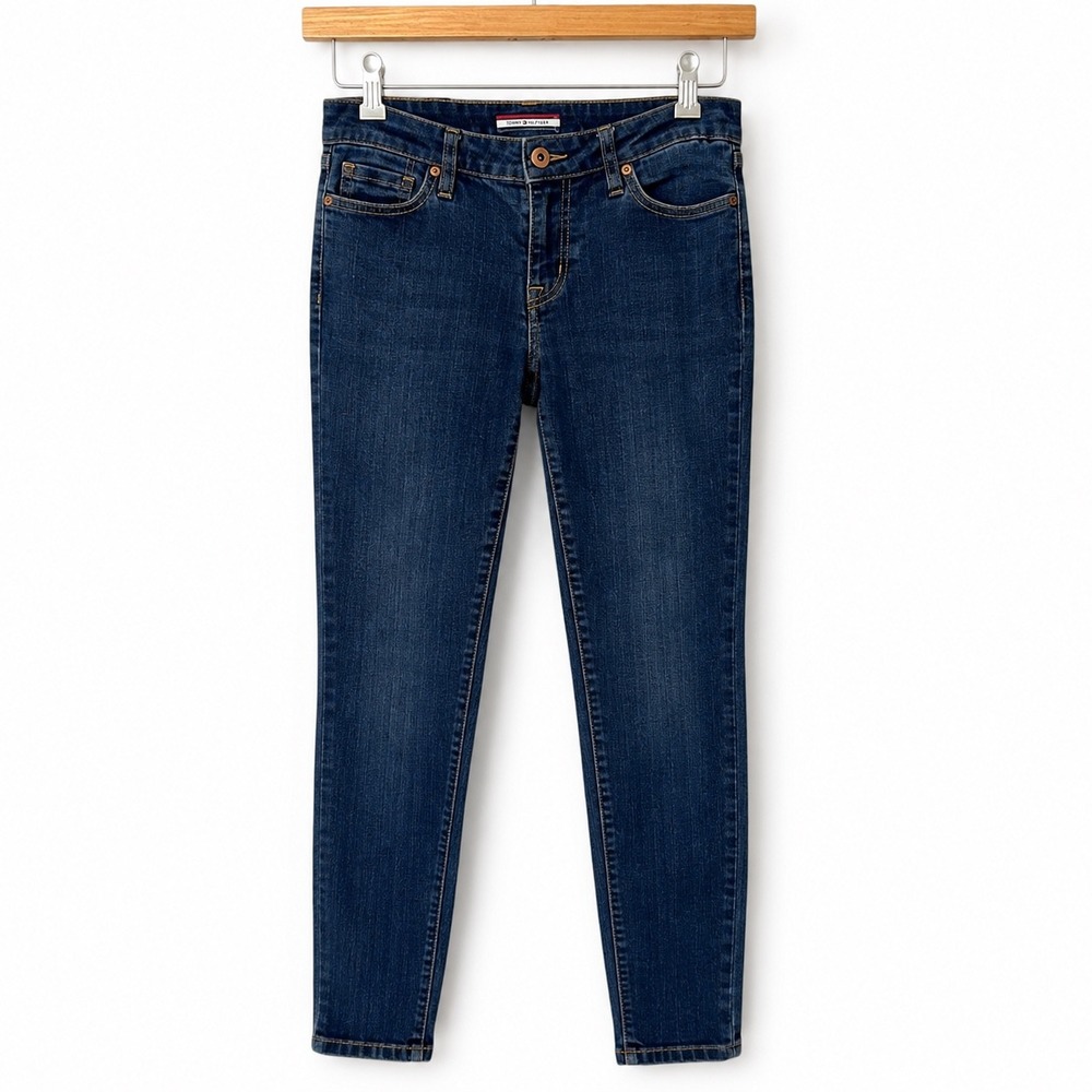 Tommy Hilfiger Womens Skinny Jeans Dark Wash Denim 2R Blue Stretch 5-Pocket